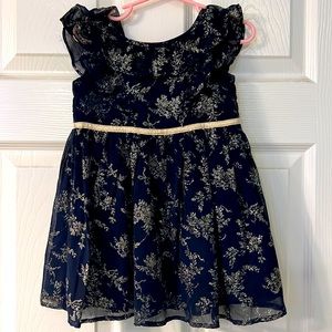 EUC Janie and Jack Black and gold Dress